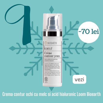 Crema contur ochi cu melcsi acid hialuronic Loom Bioearth